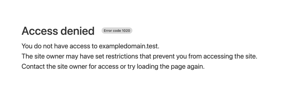 Cloudflare Access Denied